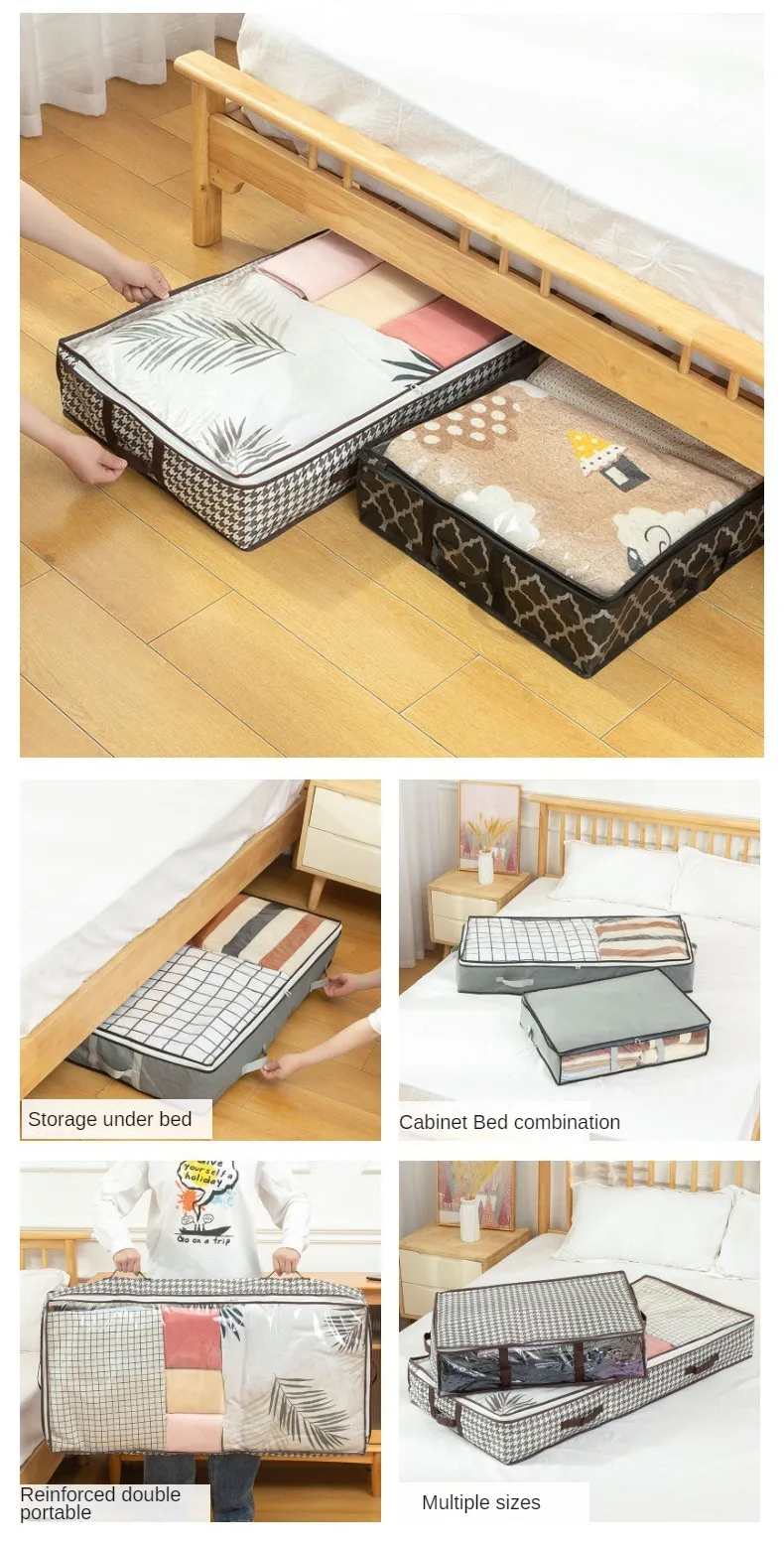 Description Picture 2 of itemUnder-bed Storage Bag Drawer Type Blanket Storage Box Cloth Art Clothes Under Bed Quilt Organizer Dustproof  storage organizer