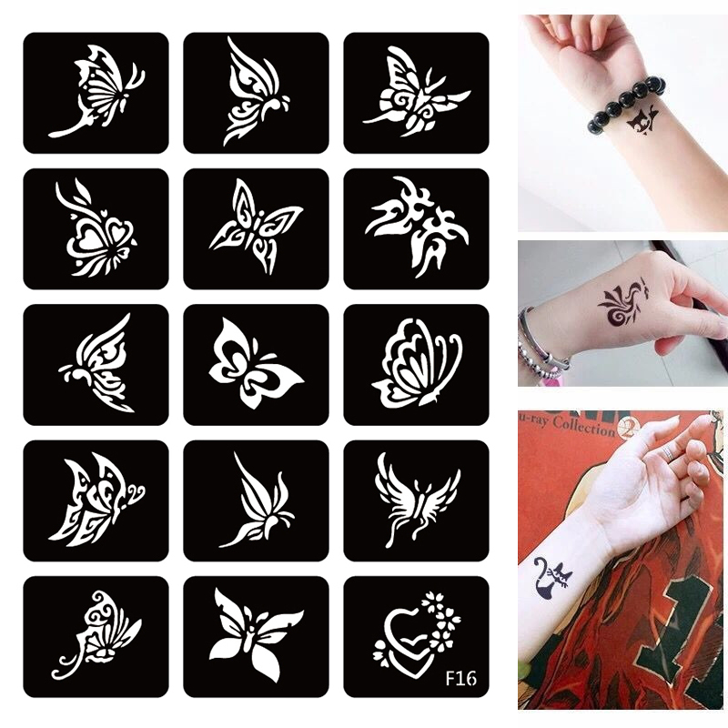 Best of 4 Sheets Small Airbrush Tattoo Stencils For Women Kids Drawing Template Henna Tattoo Stencil For Paiting Glitter Tattoos Reviews & Tips