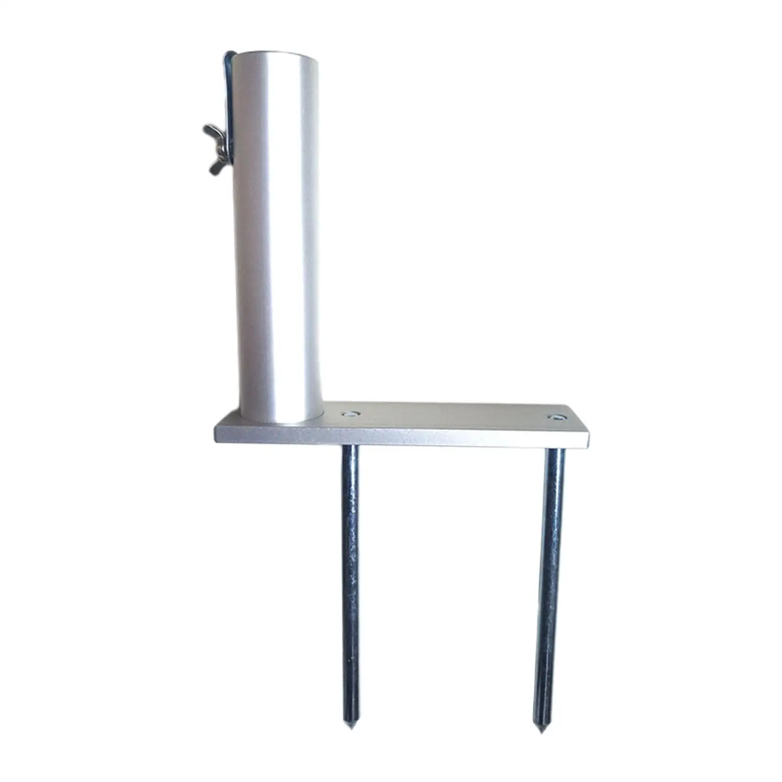 Silver Upgraded Patio Umbrella Clamp Ground Stakes for Lawns Aluminum Alloy