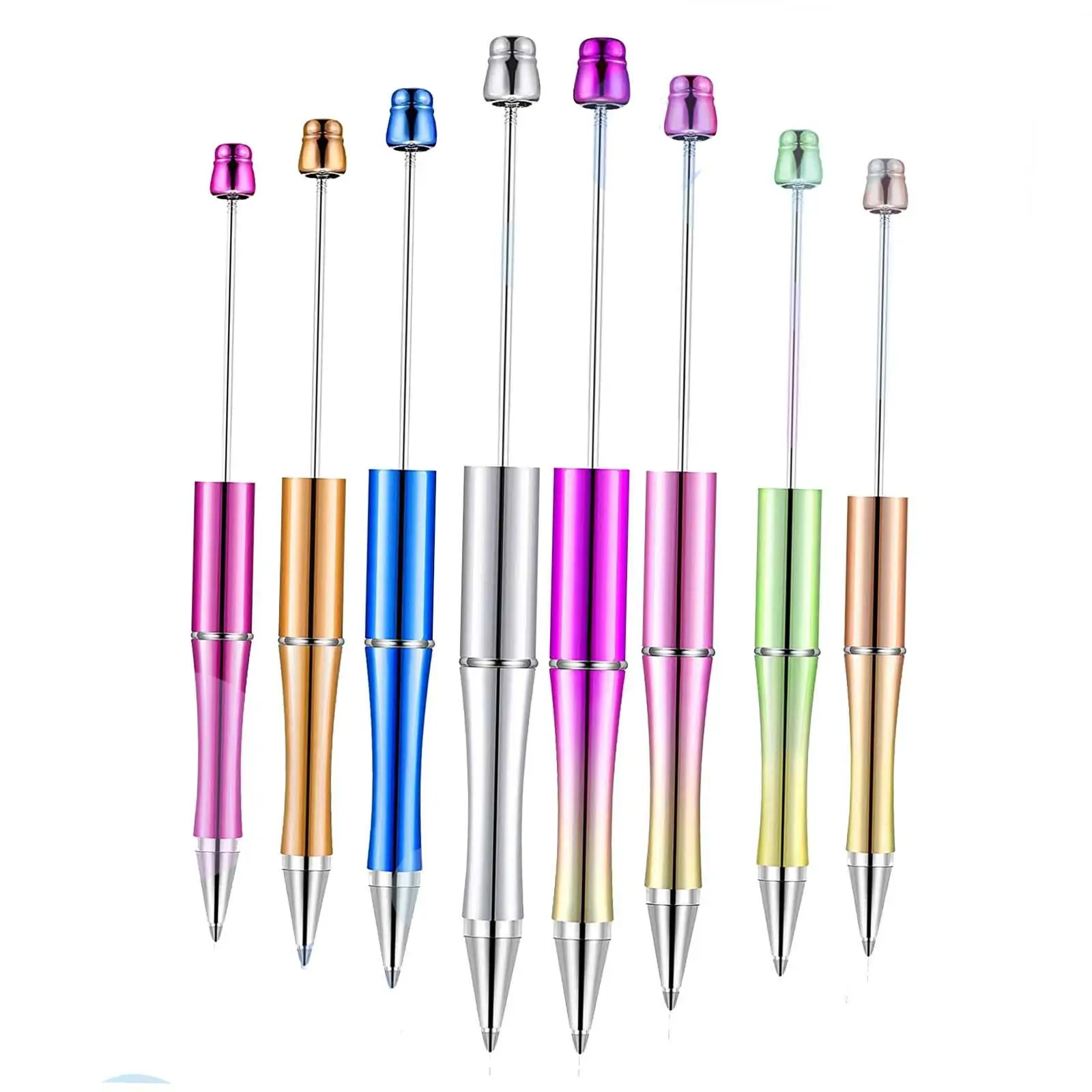 8x Rollerball Pen Creative 1mm Portable Printable Ballpoint Pen Beadable Pens for Drawing Taking Notes Exam Spare Gift Classroom