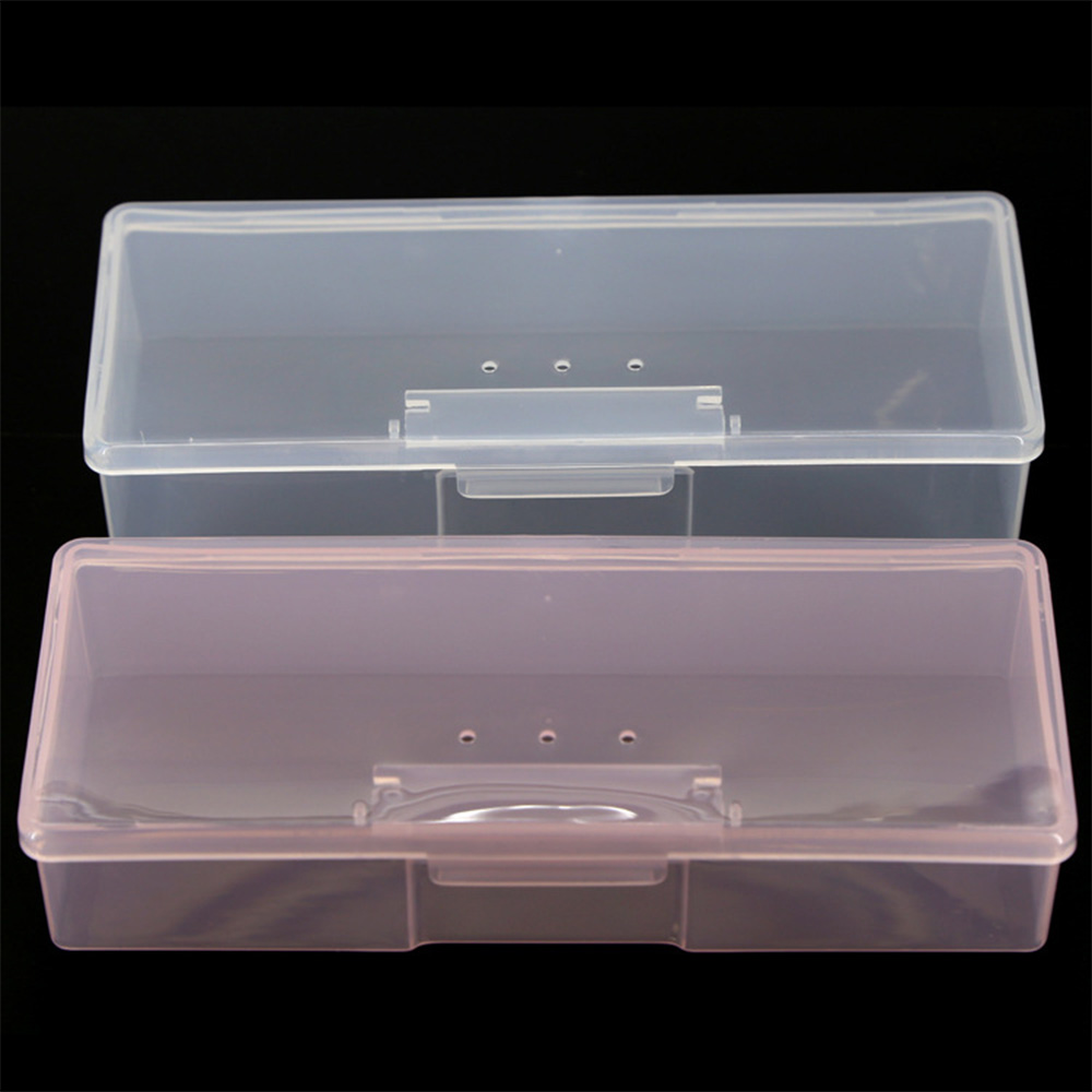 Best of Nail Art Storage Box Nail Accessories Organizer Clear Pink Plastic Container Nail Rhinestone Brush Pen Buffer Grinding Files Box Reviews & Tips