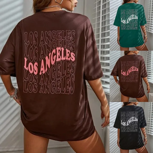 Oversized Los Angeles Slogan Longline T-Shirt