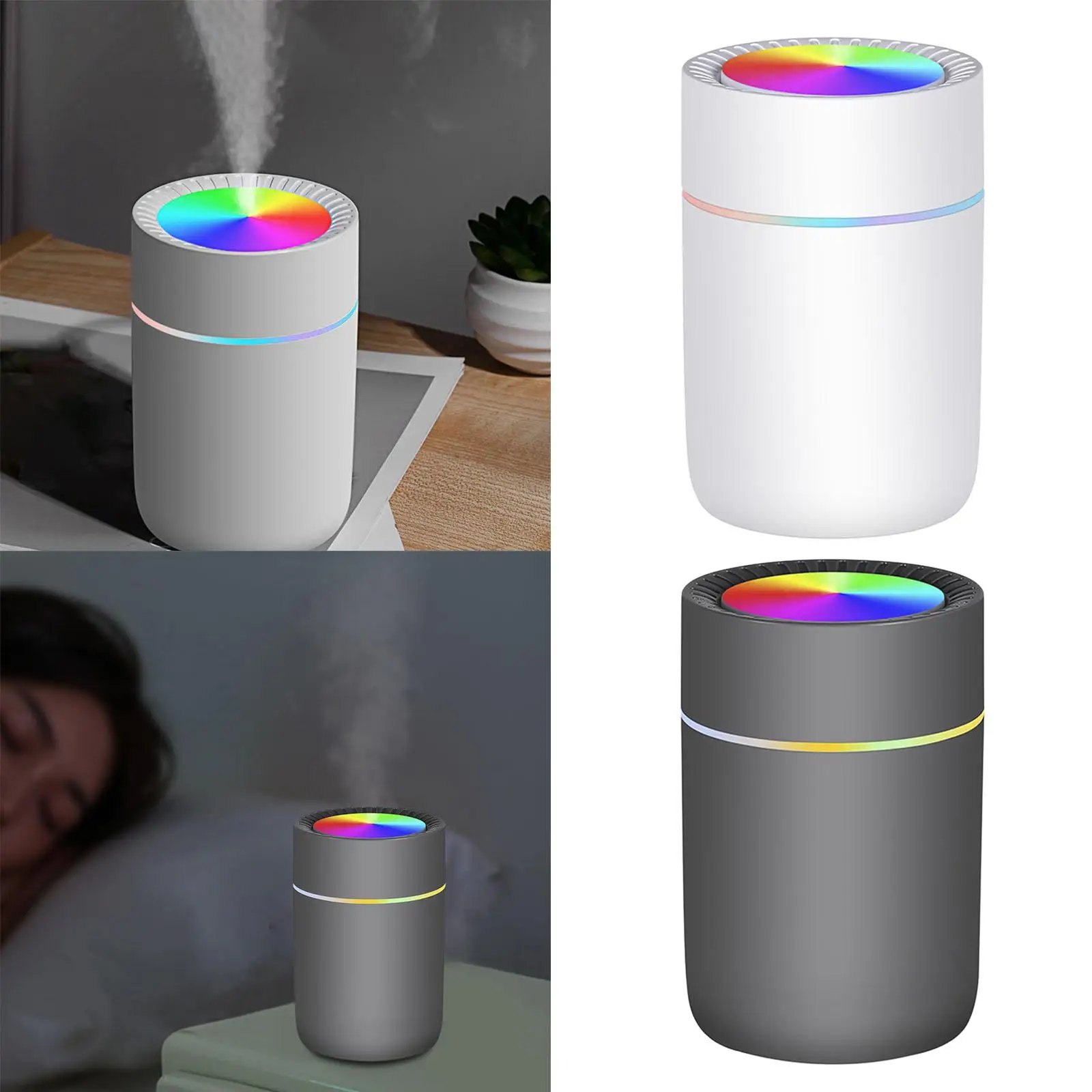 Mist Two Spray Modes with Colorful Light Low Noise Fogger Diffuser 350ml Capacity Air for Desk Office Bedroom