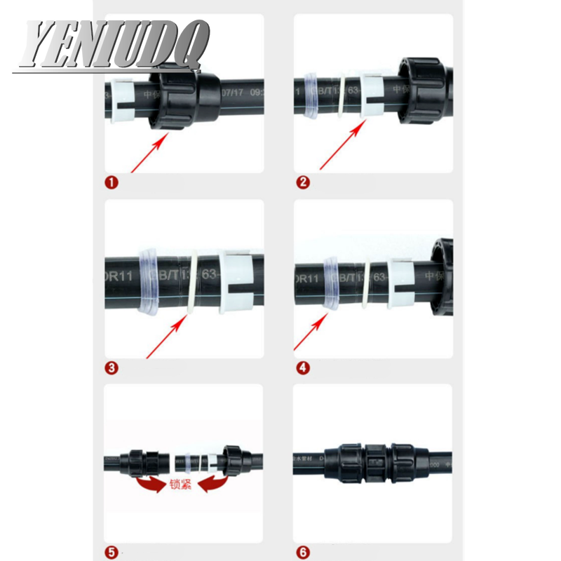 20mm 25mm 32mm 40mm 50mm Wasser sparende bewässerung PE Tippen Rohr Einstecken Schnelle Düse schwarz Kunststoff Rohr Anschluss Armaturen – Detail 2
