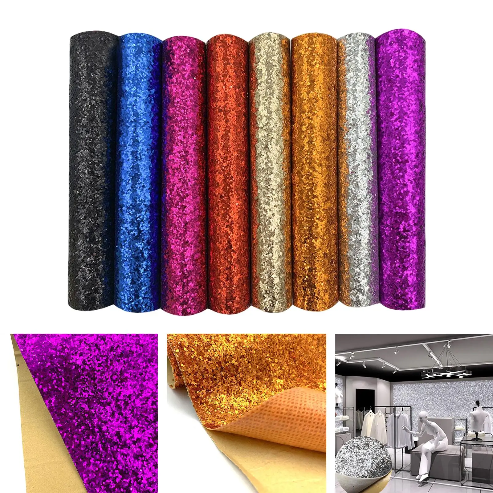Self Adhesive Glitter Wallpaper Art Craft Wall Covering Wall Stickers for Dresser Ornament