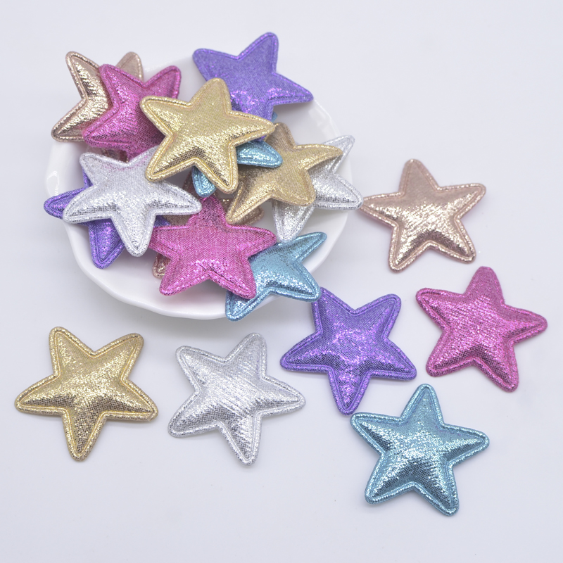 50 Stück 35 mm gepolsterte Sternapplikationen für Babyhandwerk, Kleidung, Nähen, Patches, DIY, Kopfbedeckung, Schleife, Haarspangen, Dekorationszubehör – Detail 1