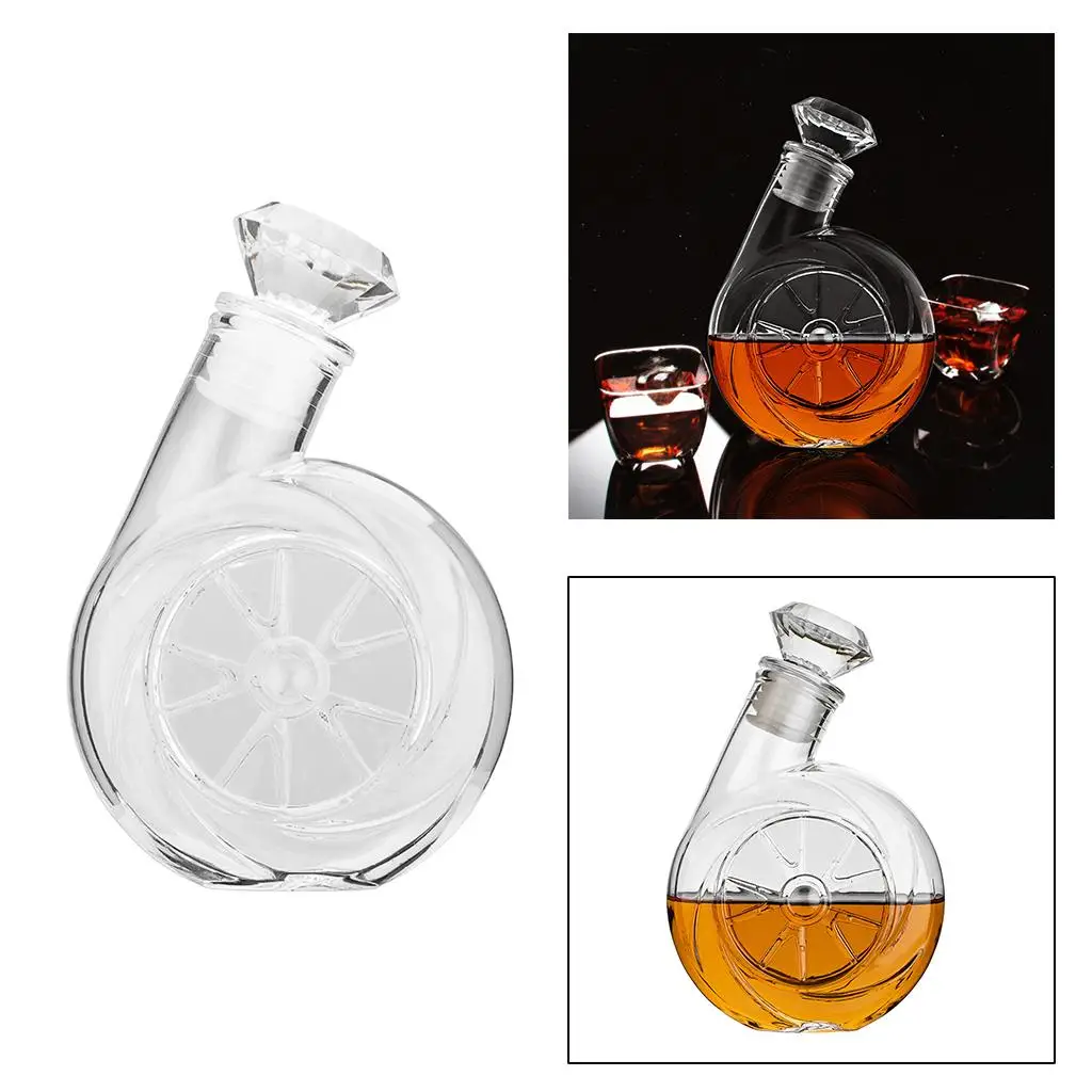 17Glass Decanter with Stopper for Brandy Juice Water European Style