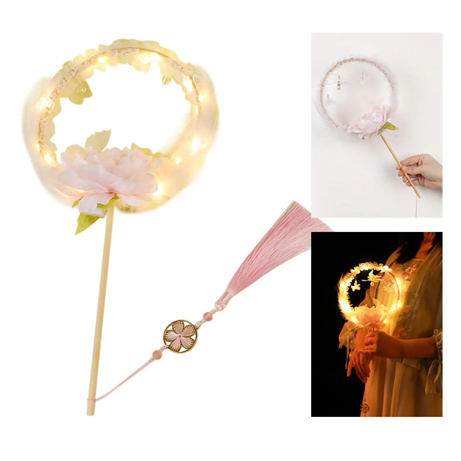 Ancient Lantern Decoration Supplies Glowing Toy Hanfu Accessories Retro Tassel LED Lights for Chinese New Year Gifts Holiday