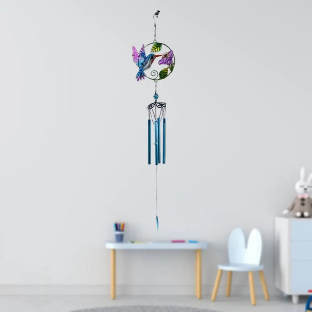 Stained Glass Bird Wind Chime Hanging Pendant Ornaments