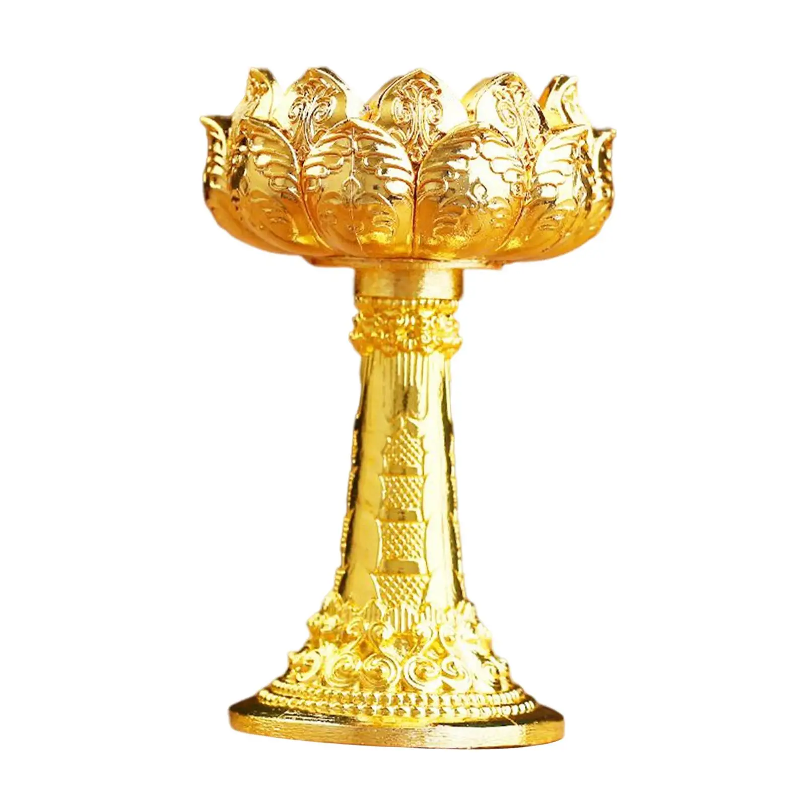 Lotus Ghee Lamp Holder Candle Holder Buddhist Supplies Meditation Tibetan Butter Lamp Holder for Table Centerpiece Decor Gift