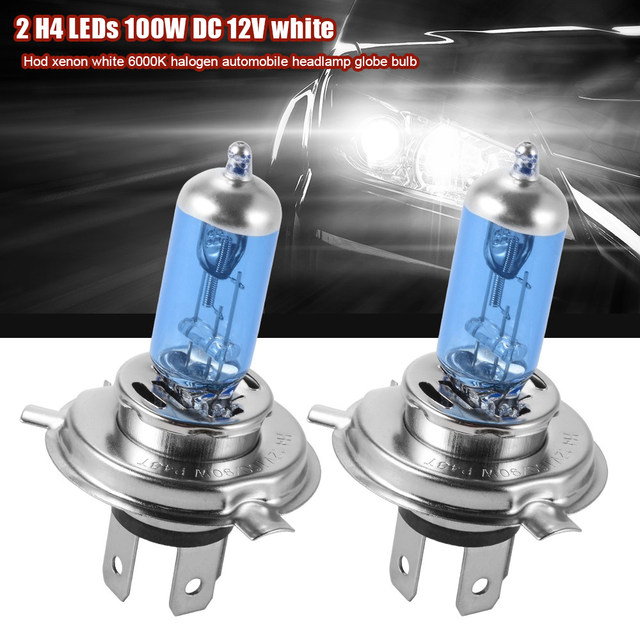 2pcs 24V H4 100W Super Bright Fog Lights Halogen Bulb High Power Headlight  Lamp Car Light Source parking Head White 100/90W