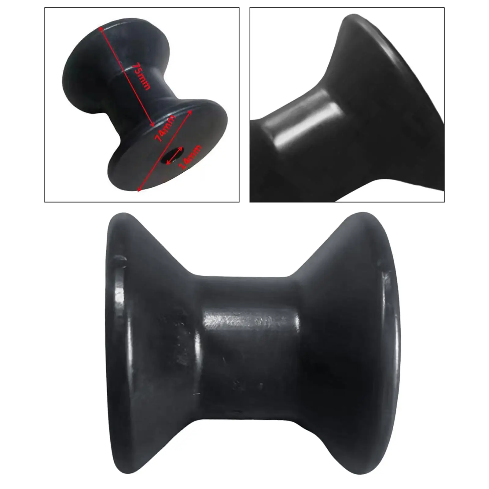Boat Trailer Roller Accessories Parts Black Drag Reduction Repair for Ports, Warehouses Docks Factories Production Areas