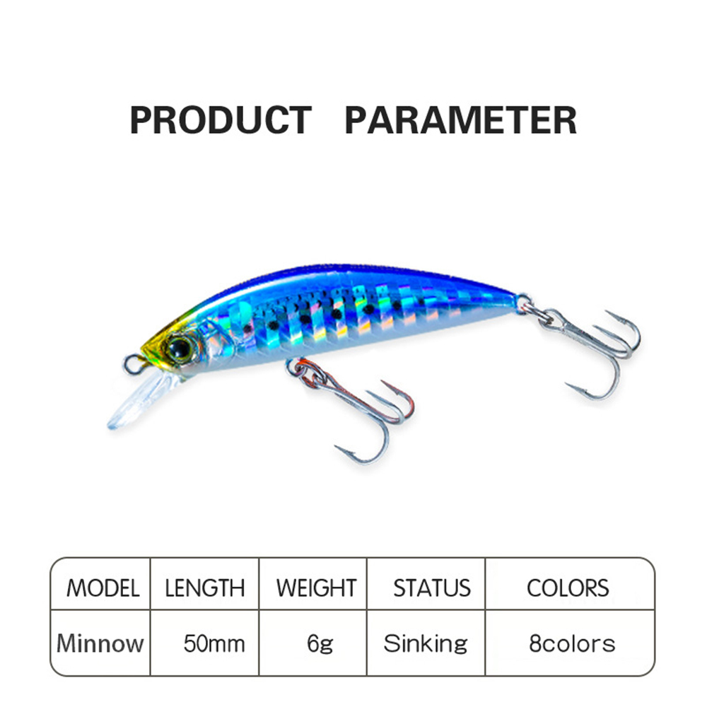 50mm 6g Angelköder Hardcore LG Heavy Minnow 50S Wobbler Sinking Jerkbait Swimbait Künstlicher harter Köder Forellenköder Bassköder – Detail 4