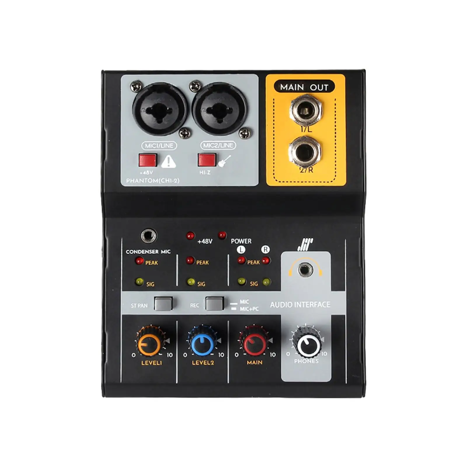 Audio Mixer 48V Audio Amplifier EU Adapter Audio Mixer Controller for Party Recording Live Broadcast Studio Show Podcasting KTV