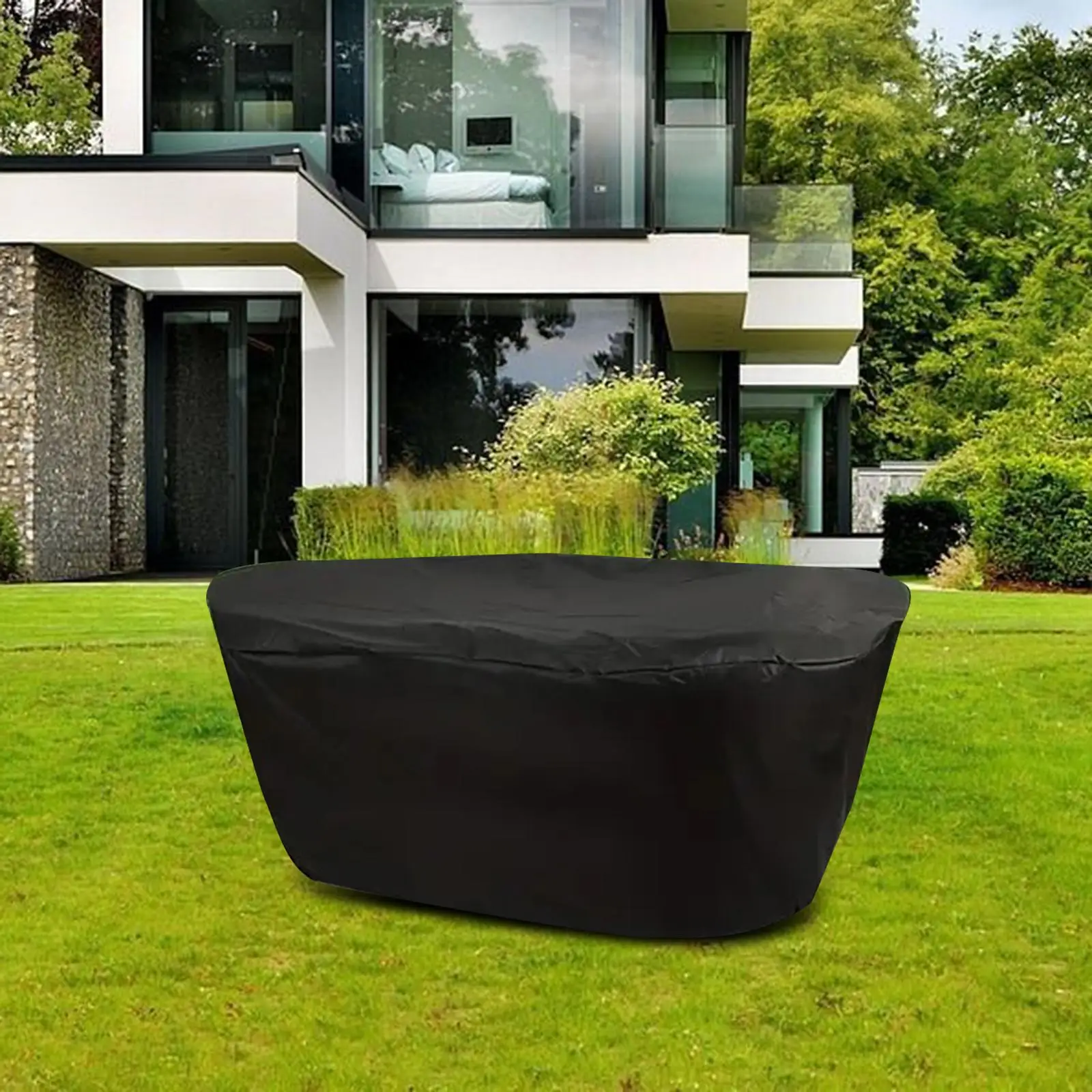 Outdoor Stock Tank Cover Compact with Drawstring Home Backyard Protector Garden Yard Pool Cover Oval Tank above Ground Pool Tub