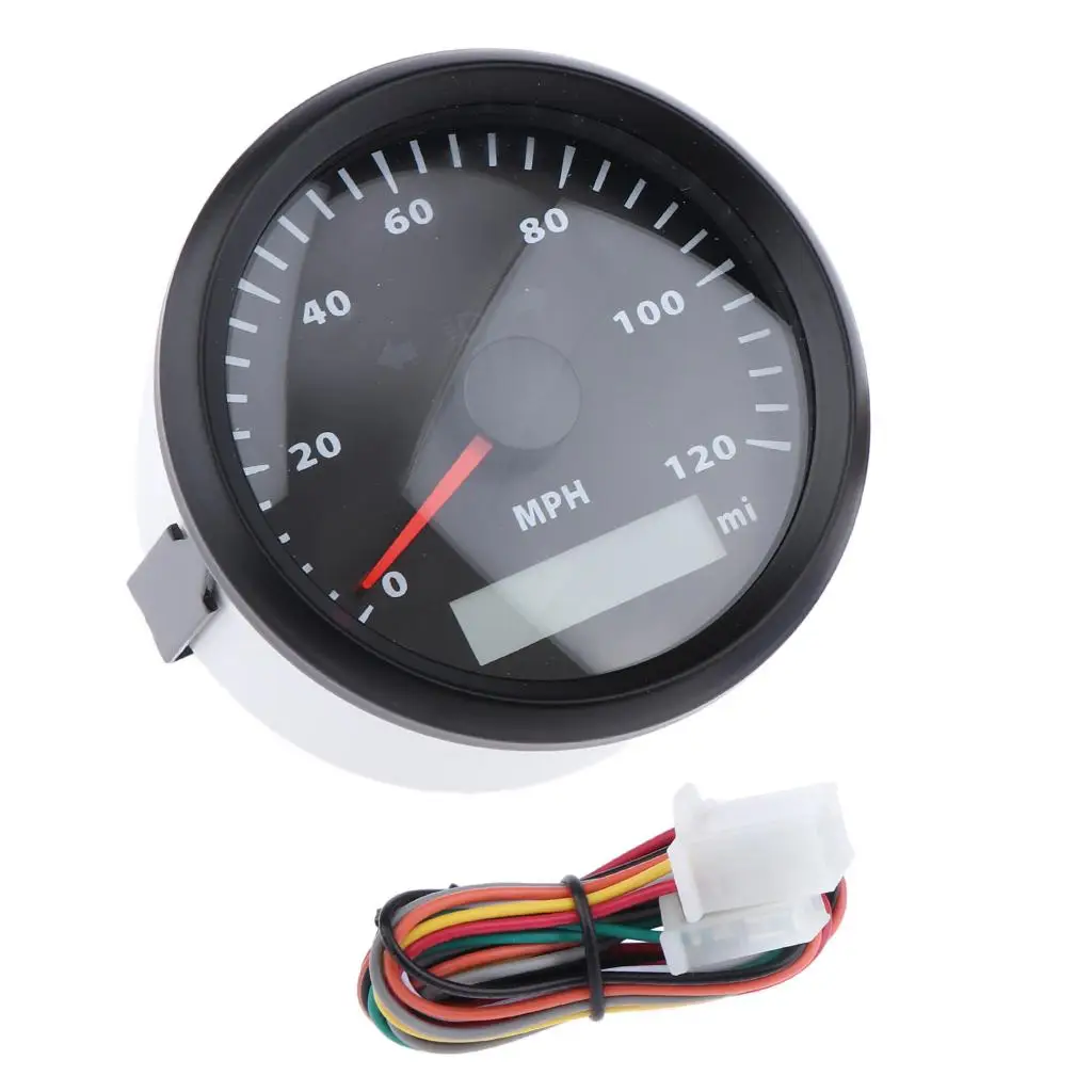 1 Piece Electronic Tachometer 120MPH Speedometer Gauge Kit For Motorcycle # 2