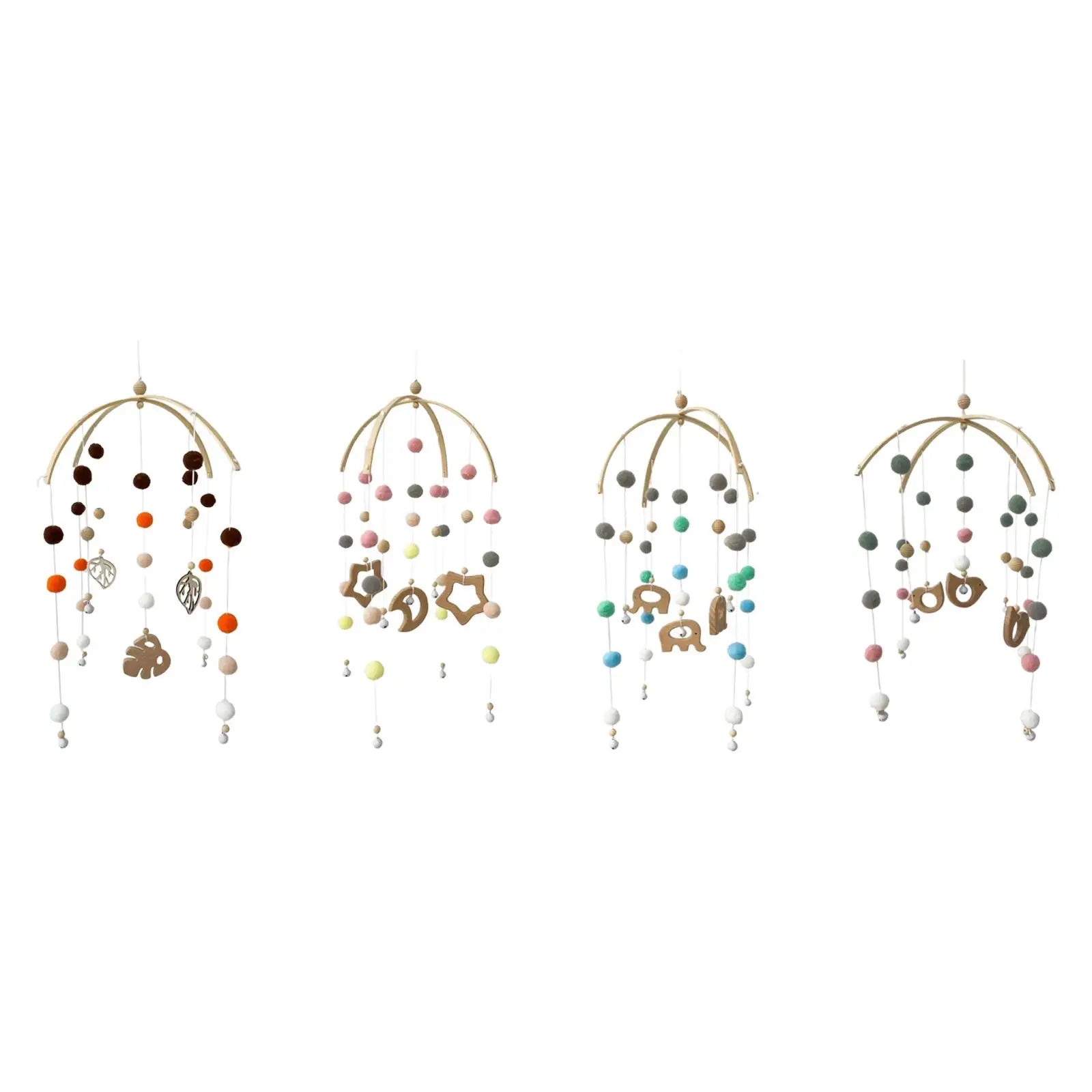 Baby Bedroom Ceiling Wooden Beads Wind Chime Hanging Baby Crib for Newborn Gifts