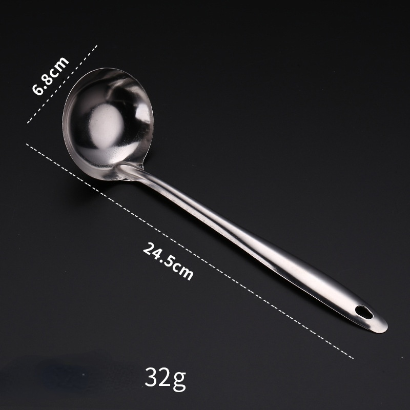 Description Picture 5 of itemStainless Steel Long Handle Ladle Serving Spoon Unbreakable Big Round Dinner Scoop Creative Kitchen Cooking Utensils Tableware
