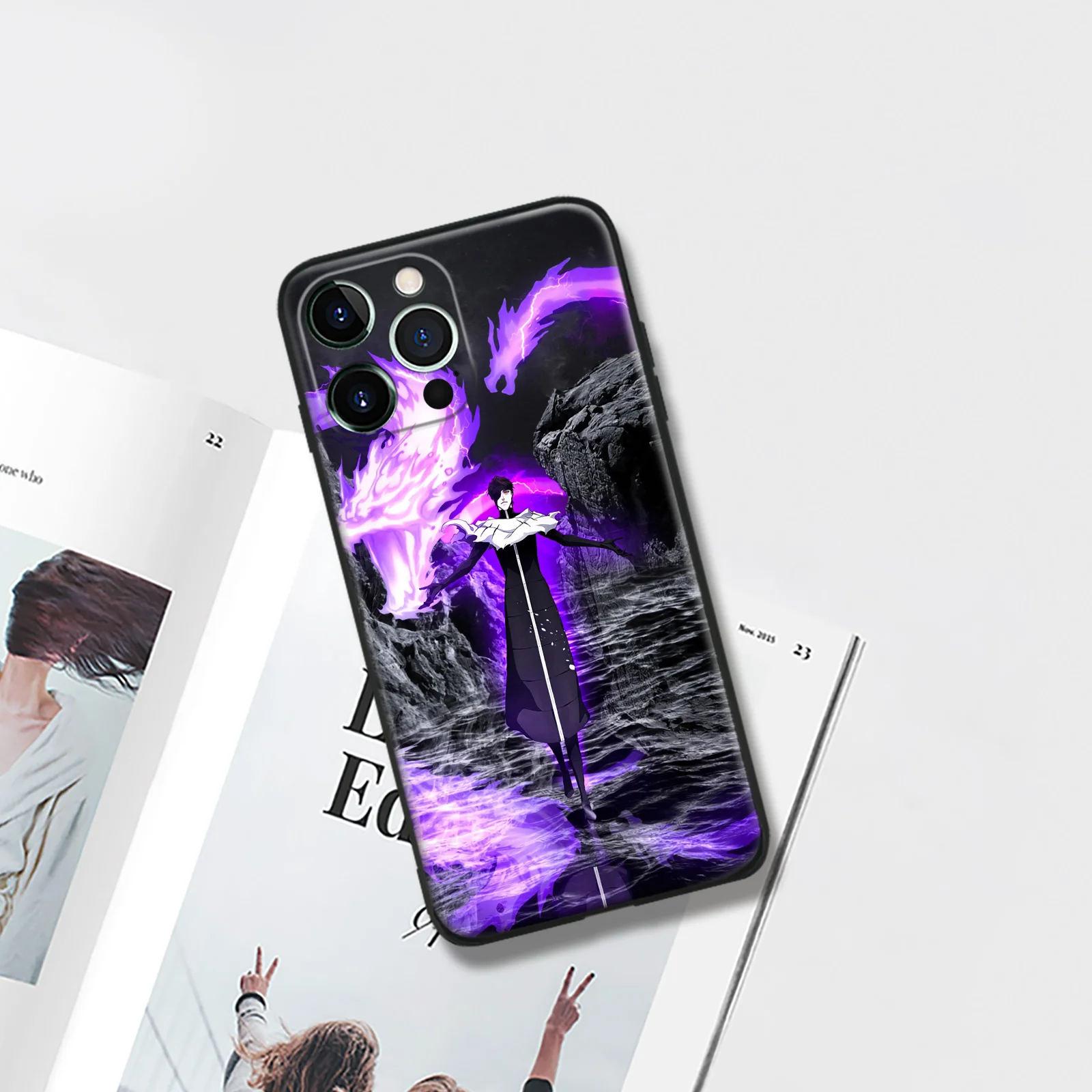 Sosuke Aizen Bleach Anime Soft Silicone Glass Phone Case for iPhone 6s Se3 7 8 14 Plus XR X XS 11 12 13 Mini 14 Pro Max