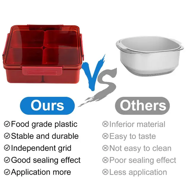 Plastic Divided Serving Tray with Lid 4/5 Individual Dishes Food Storage Containers  Snack Fruit Veggie Candies Serving Platter