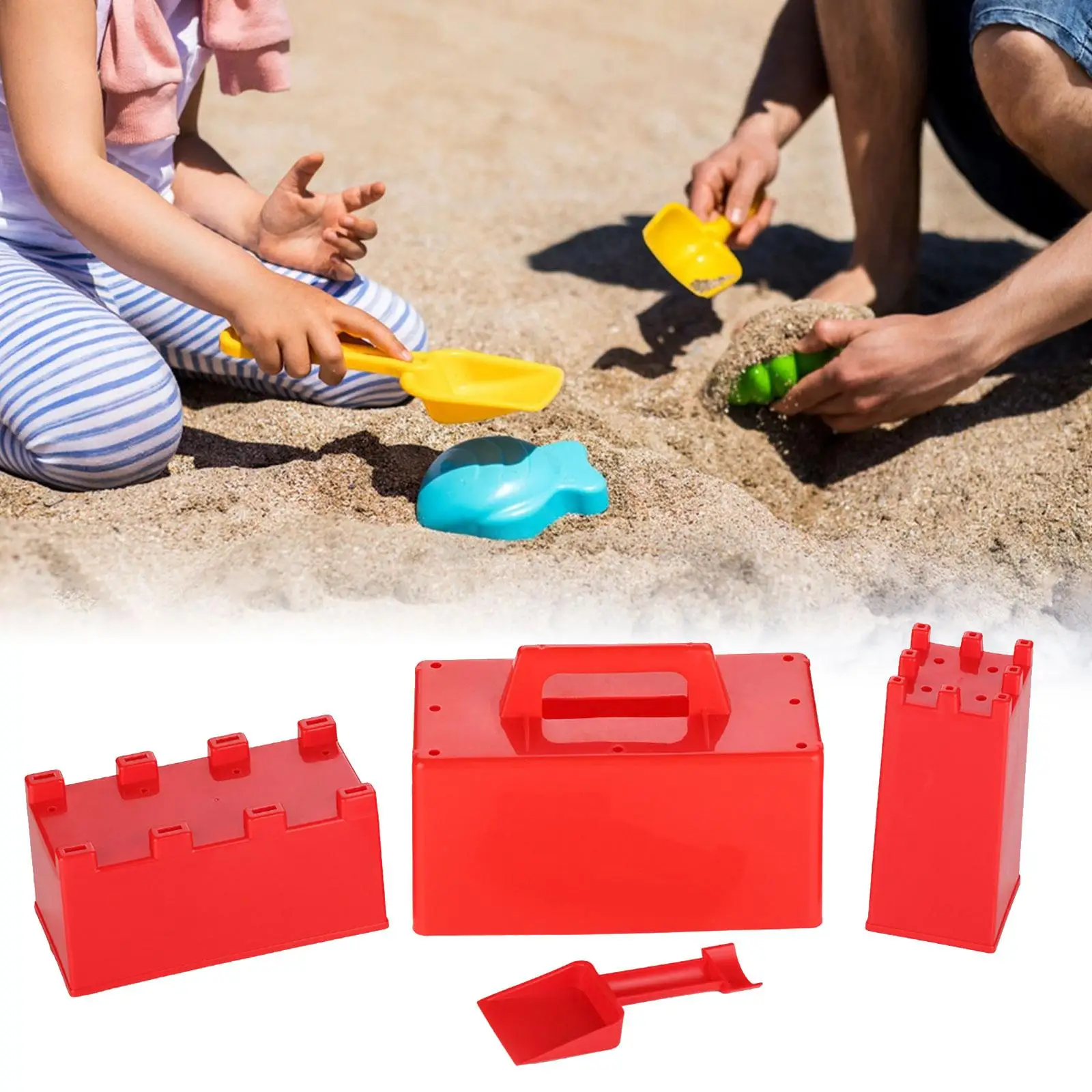 4Pcs/Set Portable Sand Castle Models, Kids Beach Sand Toys, Snow Brick Building Maker, Outdoors Beach Sandcastle Building Kit