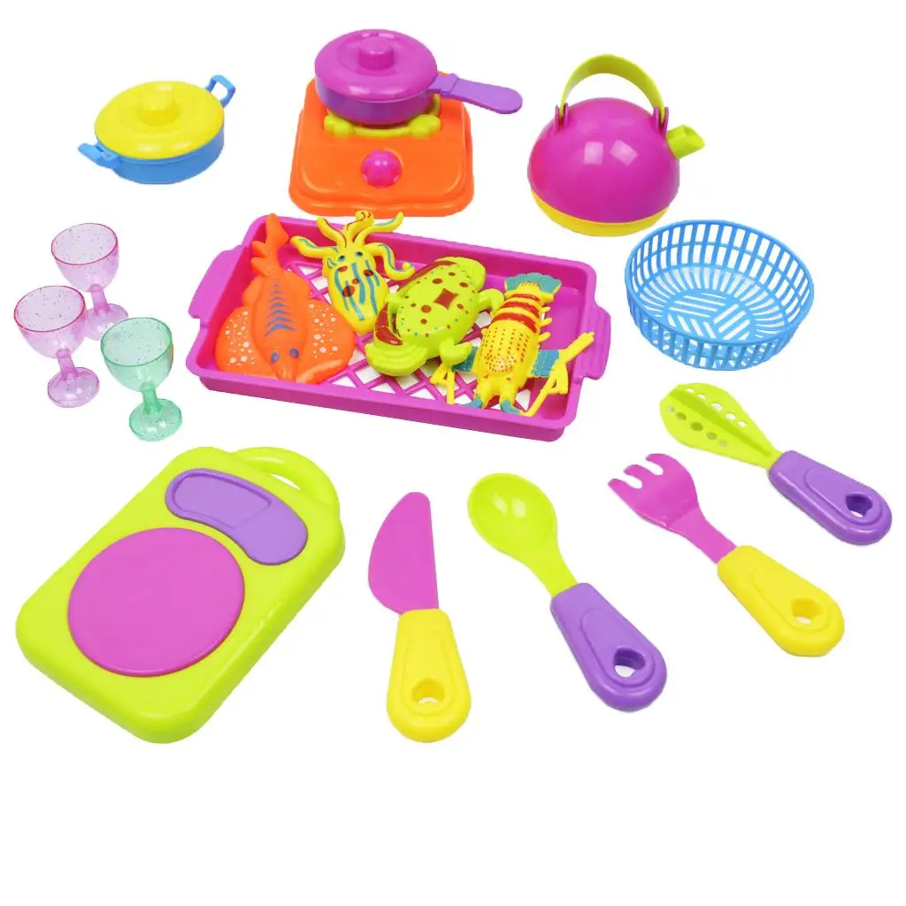 18-Piece Deluxe Seafood Pretend Set Educational Toys for Kids