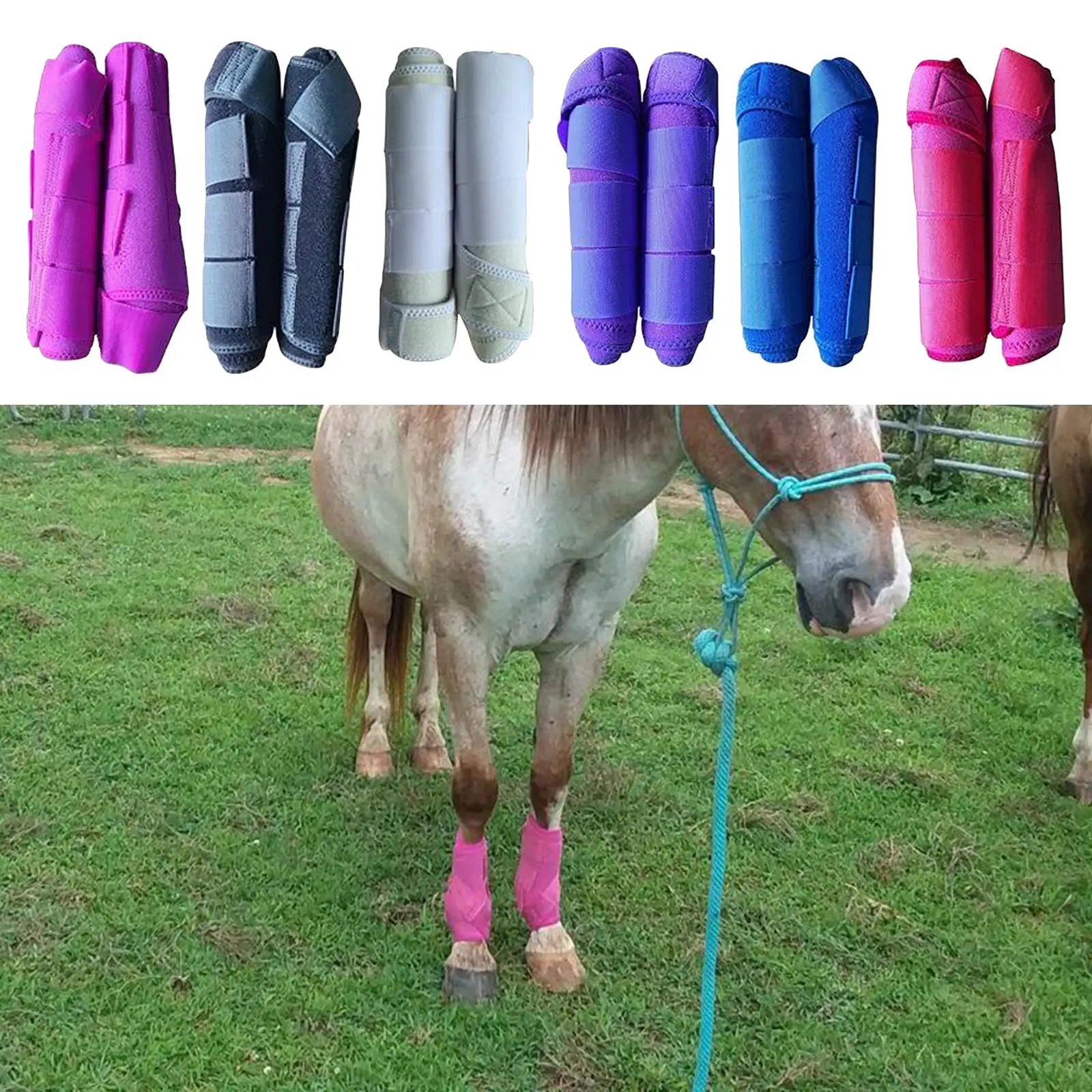 Horse Leg Brushing Boots Front Rear Leg Tendon Protector Equestrian Support Boot