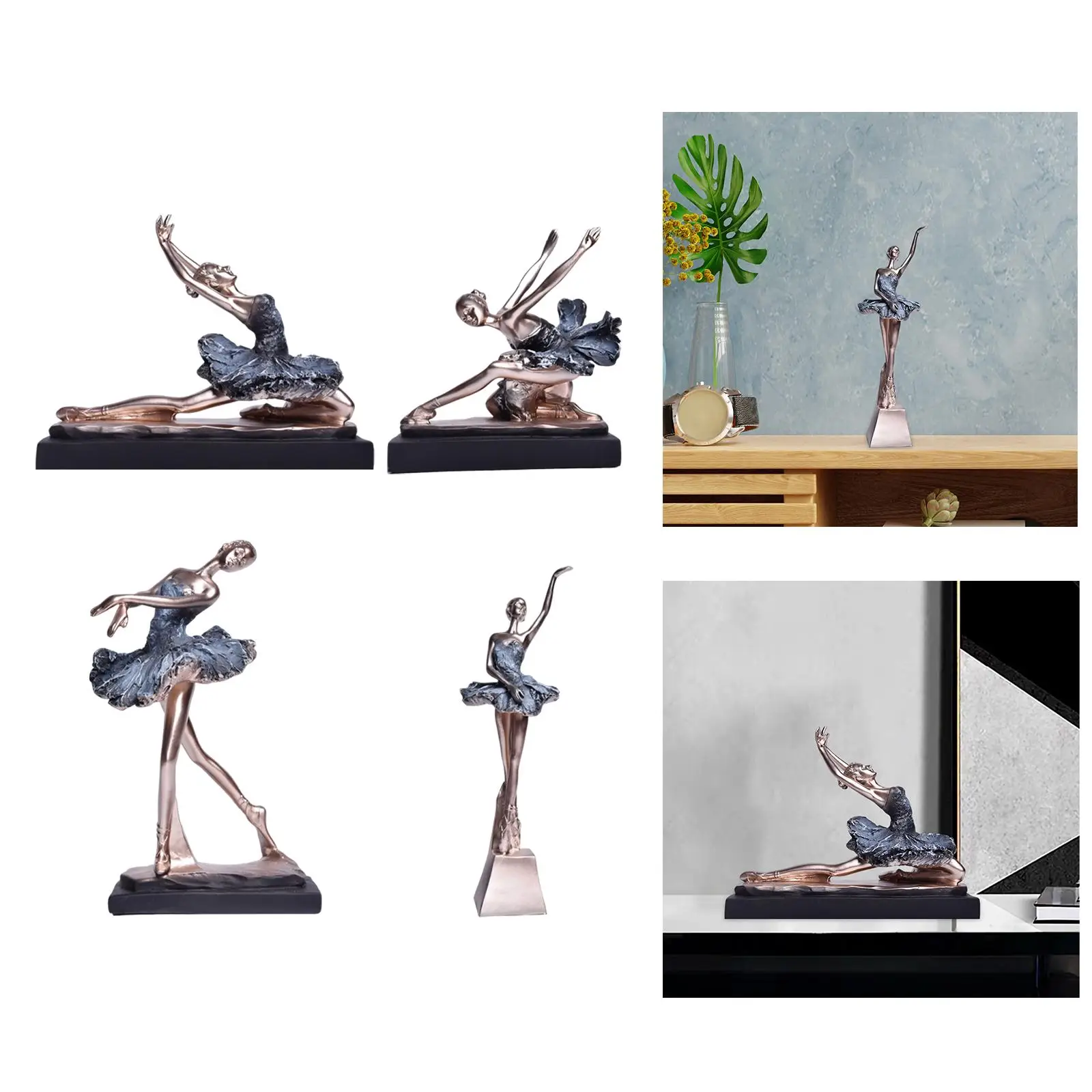 Dancer Figurine Graceful Resin for Bookshelf Garden Ornament