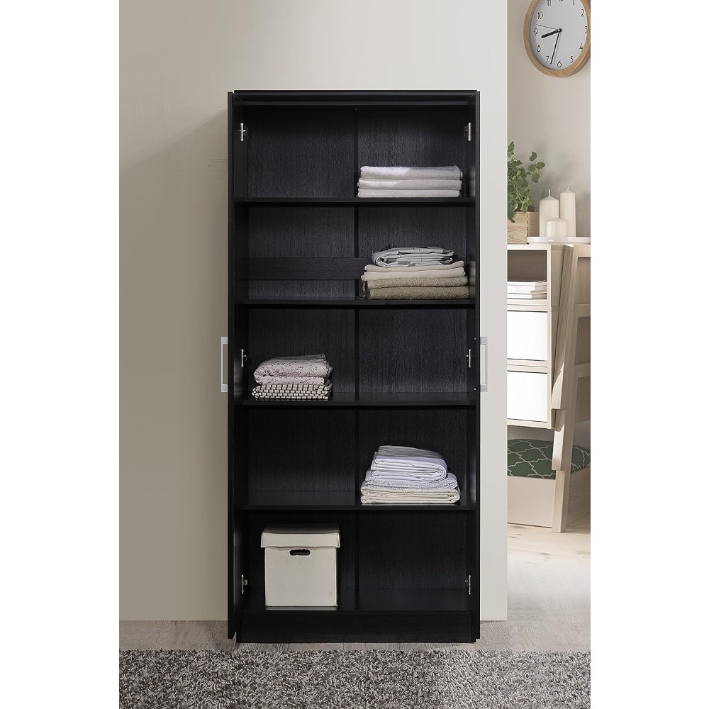 Title 15, Black Open Cabinet IMPORT 2 Door Wardrobe With ...