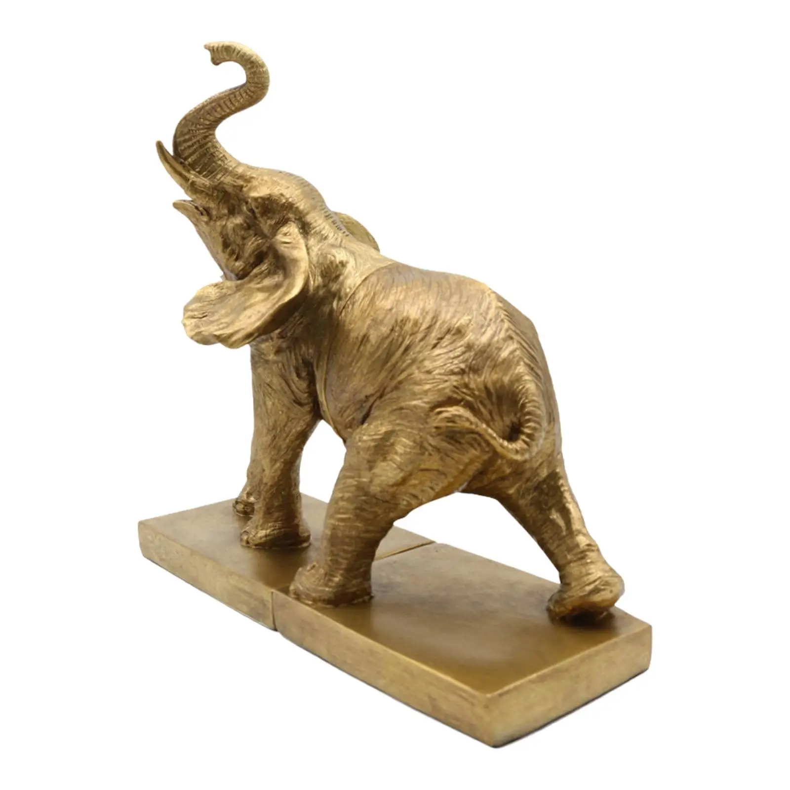 Elephant Statue Bookend Freestanding Art Bookend Resin Book Stand Holder for Bedroom Wine Cabinet Living Room Tabletop Bookcase