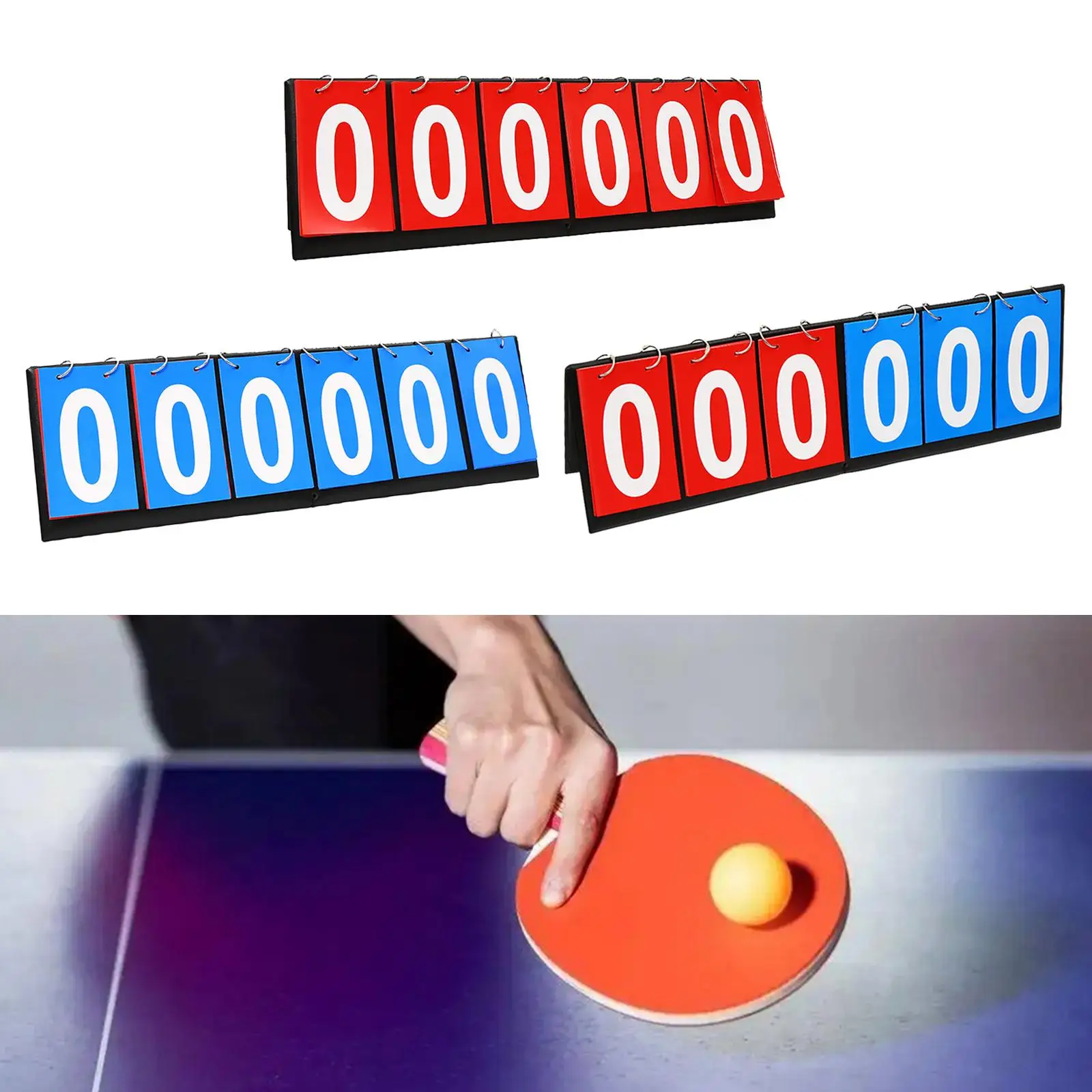 6 Digit Table Scoreboard Scoring Sports Scorekeeper Portable Flip Tennis Ball