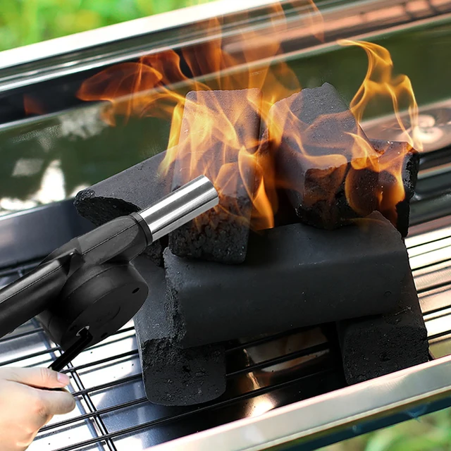 Soplador De Aire Para Fuego Parrilla BBQ Camping Manual De Mano Potente  Calidad