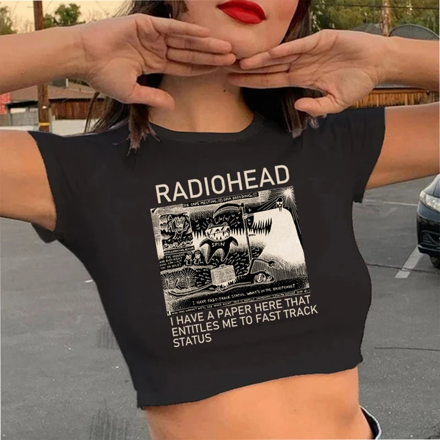 Radiohead T Shirt Crop Top Women Fashion Summer Hip Hop Tops T-shirt Unisex  Rock Band Y2k Graphic Tees Female Tshirt Cropped - T-shirts - AliExpress