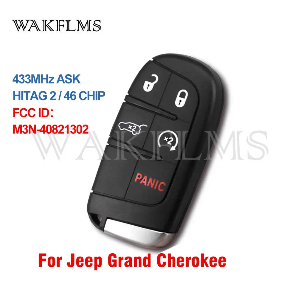 M3N-40821302 Smart Remote Car Key Fob 5 Buttons 433MHz ID46 Chip 2014 2015 2016 2017 2018 2019 For Jeep Grand Cherokee