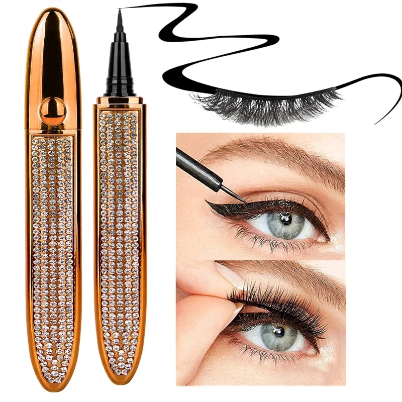 Best of 1PC 2 In 1 Quick Drying Self Adhesive Lashes Eyeliner Pen Long Lasting No Glue Non Blooming Eyelashes Sticking Eyeliner Pencil Reviews & Tips