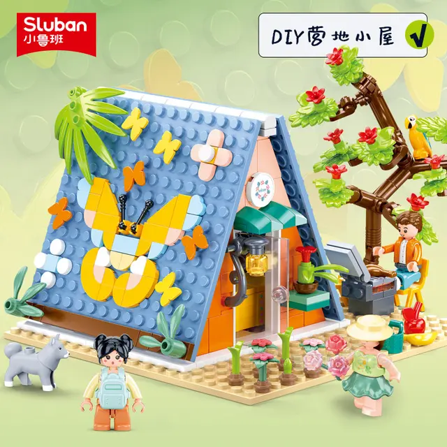 Sluban Friends Sakura Dreaming Villa House Apartament Casa Castle City  Series Building Blocks Construction Toys Sets for Girls