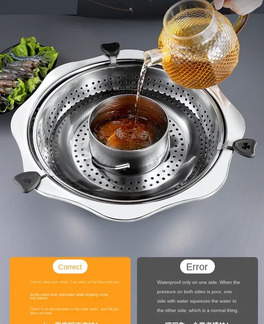 Luxshiny Rotating Hot Pot Basket, Stainless Steel Casserole Rotating Pot  Lifting Drainage Basket Hot Pot Chinese Shabu Pot for Cooking