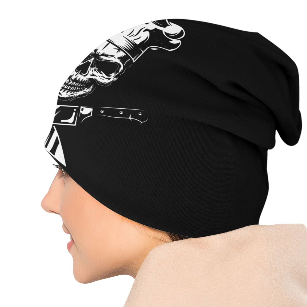Benutzerdefinierte lustige Kochen Schädel Messer Chef Motorhaube Hut Stricken Hüte Männer Frauen Mode Unisex Erwachsene Winter warme Mützen Kappe – Detail 17