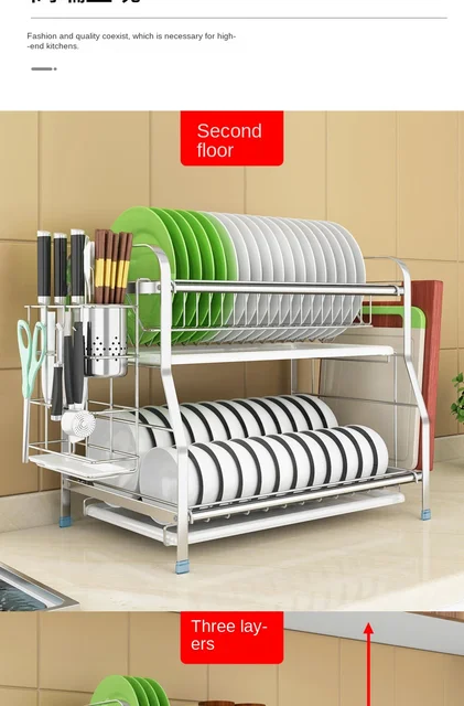 RBAYSALE Dish Drying Rack, 304 Stainless Steel Dish Rack Large Expandable  Dish Drainer with Aluminum Pull Plate Attached - AliExpress