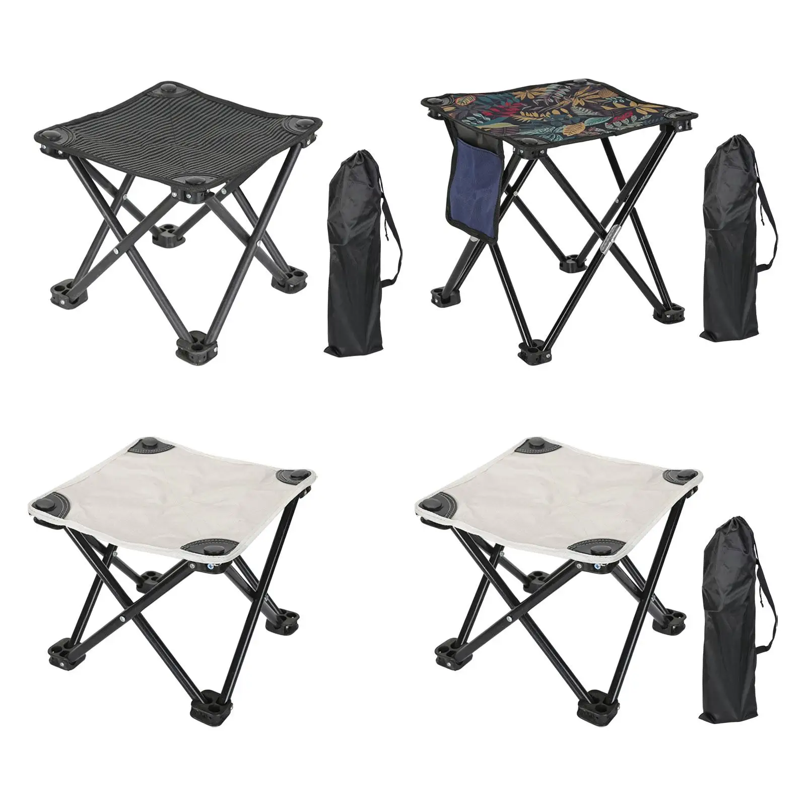 Portable Folding Stool Wear Resistant Small Chair for Adults Foldable Camping Stool for Outdoor BBQ Beach Traveling Backpacking