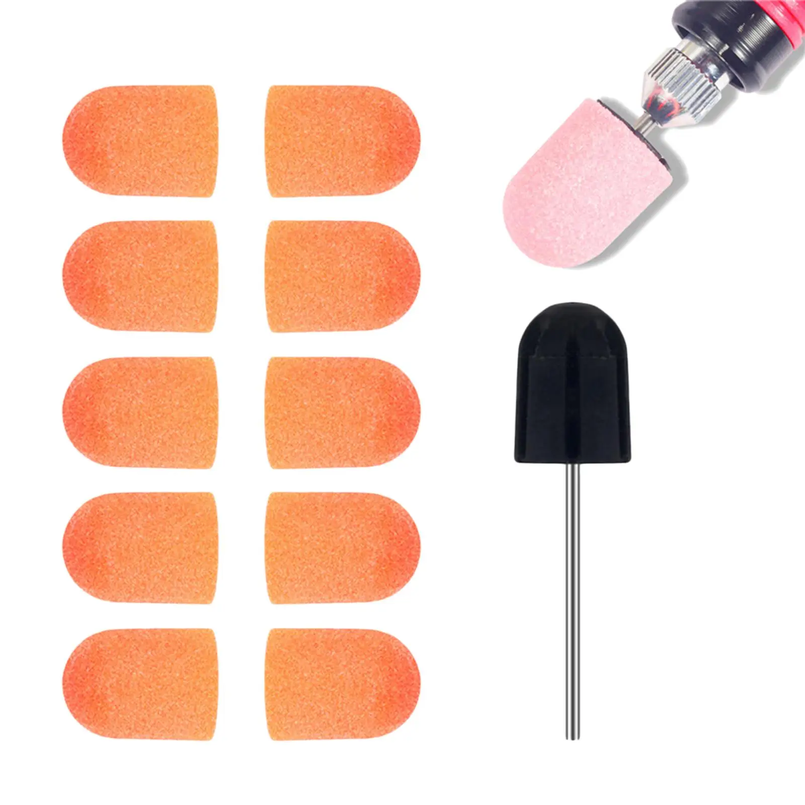 Nail Sanding Caps Bands Manicure Pedicure Acrylic Nails Electric Drill Tools Professional Sanding Grinding Head for Remover Kit