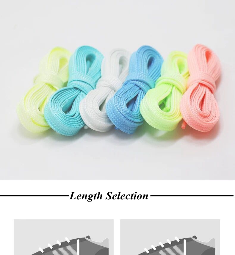 1 Pair Luminous Shoelaces Flat Sneakers Canvas Shoe Laces Glow In The Dark Night Color Fluorescent Shoelace 80/100/120/140cm