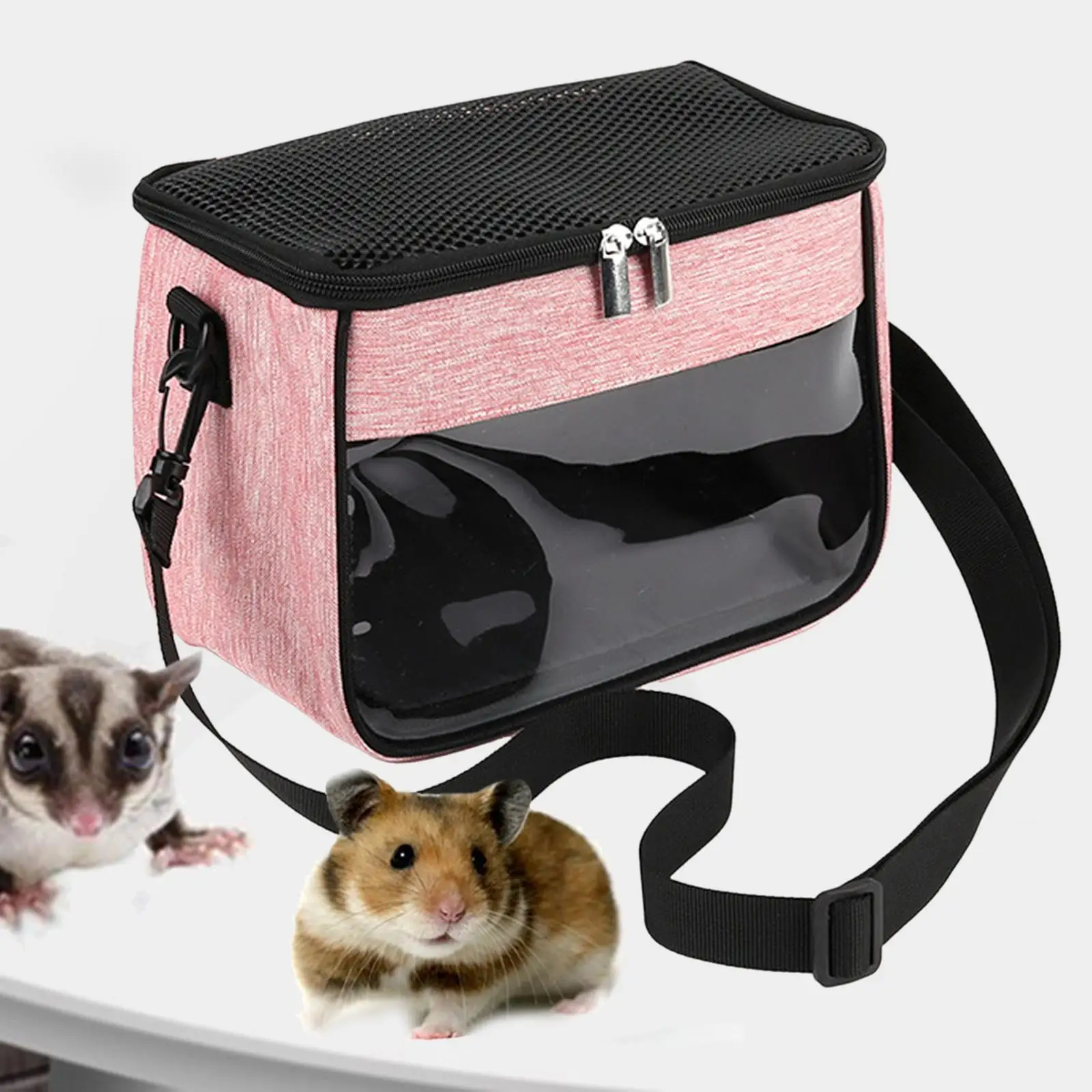 Hamster Carrier Bag Travel Carrier with Adjustable Shoulder Strap for Sugar Glider