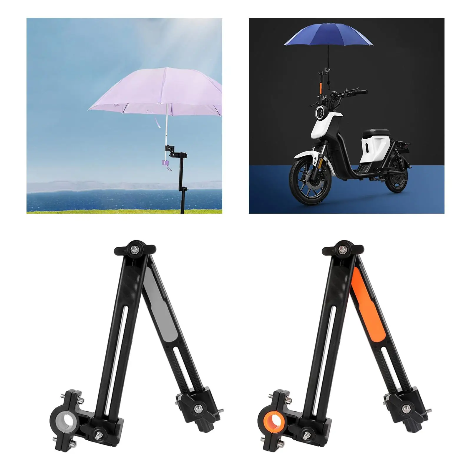 Universal Umbrella Holder Foldable Attachment for Beach Chair Golf Push Cart