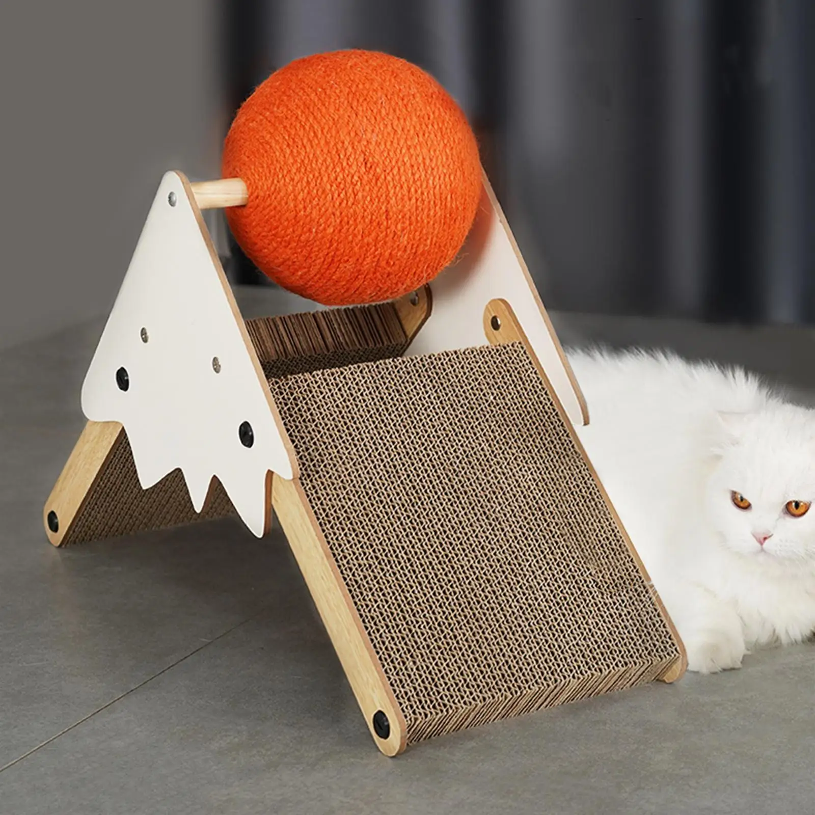 2 in 1 Cat Scratcher Pad Grinding Claw Indoor Cats Toy Wear Resistant Cat Scratching Rotatable Ball Furniture Protection