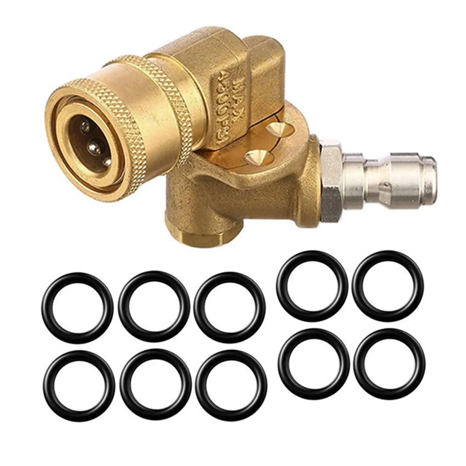 Quick Installation 7 Angle Couple for Pressure Washer Nozzle Tips Rotation Cleaner Attachment 1/4 inch Sprayer Nozzle