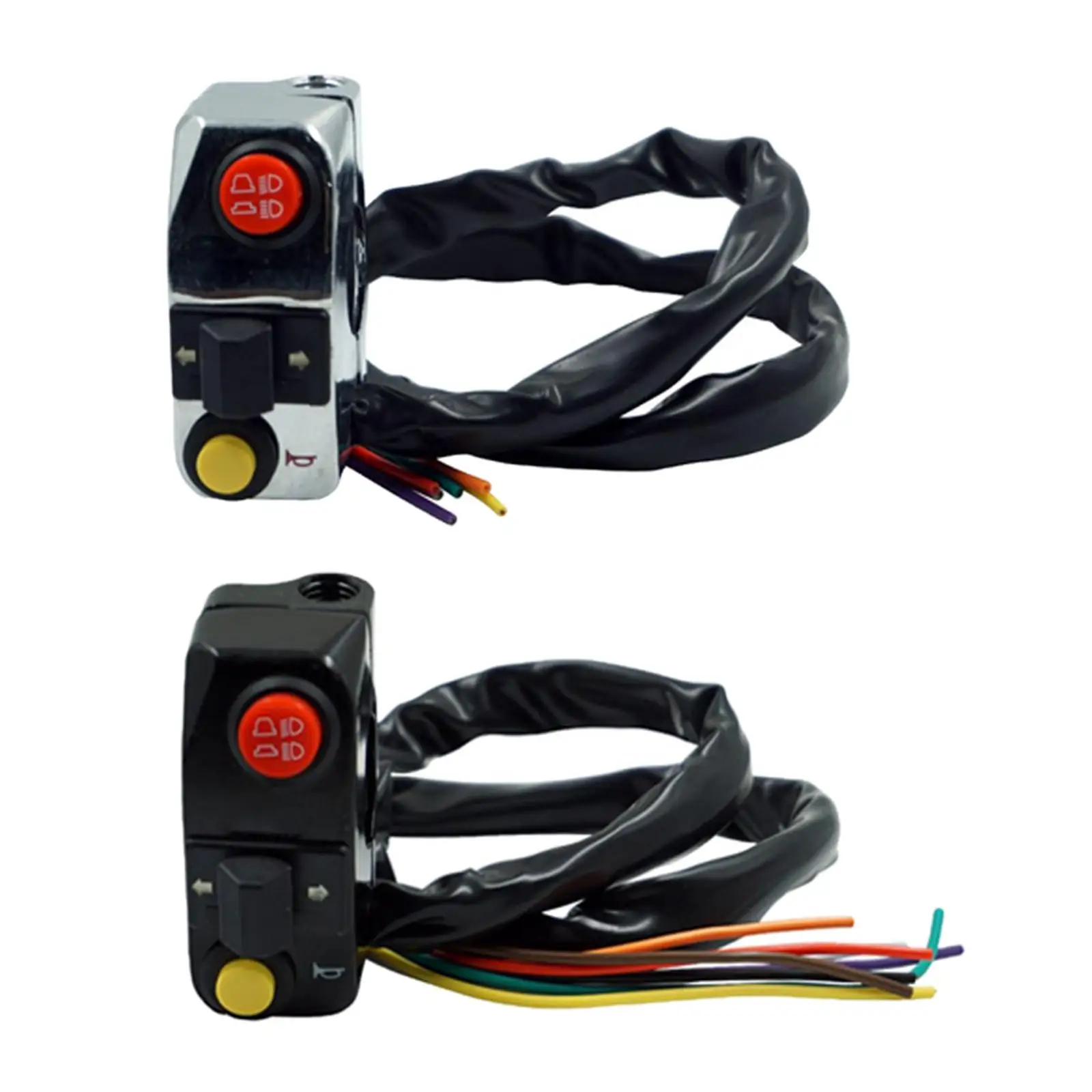 Motorcycle Handlebar Switch 7/8inch with Wiring Harness 3 in 1 Fit for Electric Motorbike ATV Moped Direct Replaces Accessories