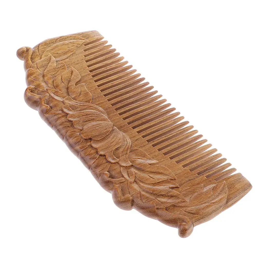 Engraved  Wooden Comb Anti- No Snag Handmade Brush for Beard, Head Hair, Mustache Men Lady