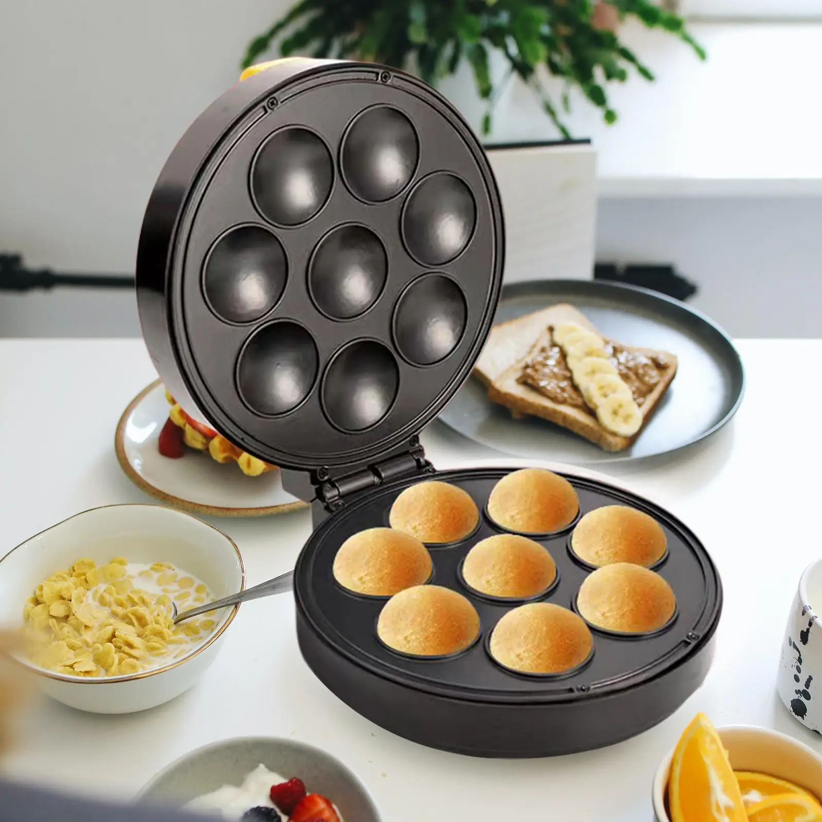 Waffle Machine Nonstick Portable Donut Maker Machine for Donut Chocolate Chip Fried Eggs