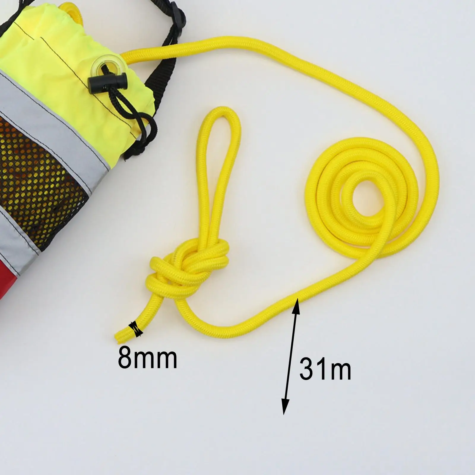 101ft Throw Bags for Water Rescue with Rope Yellow Throwline Throwing Line Accessories Rescue Throw Bag for Kayaking